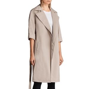 All Saints Luna Stitch Twill Trench Coat Medium